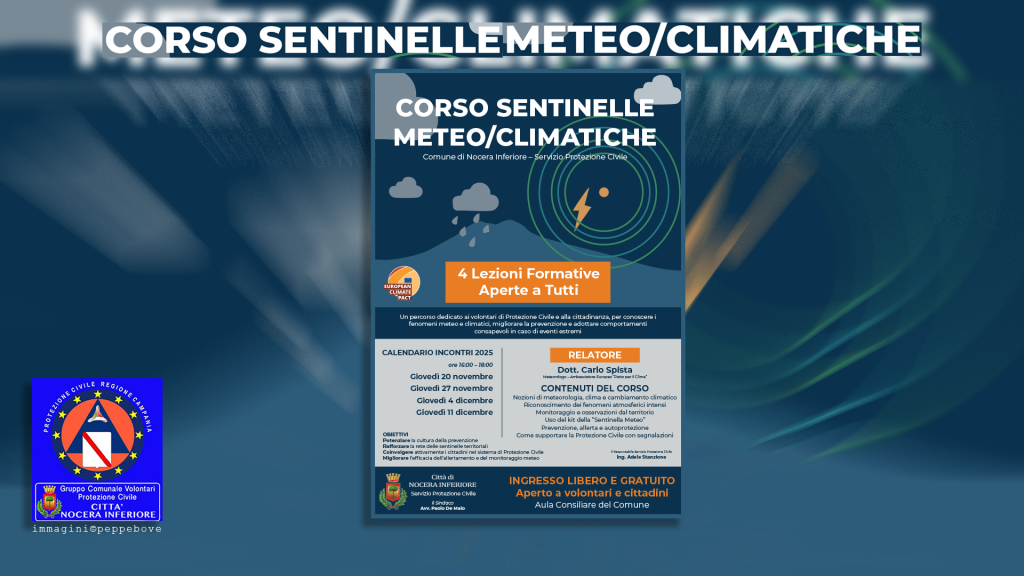 Sentinelle Climatiche: a Nocera Inferiore il primo incontro del percorso di formazione su clima e meteorologia